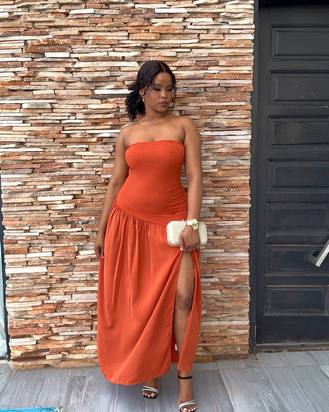 Sunset Spice Strapless Maxi