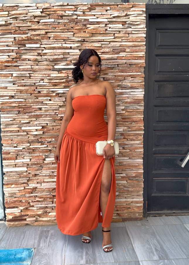 Sunset Spice Strapless Maxi