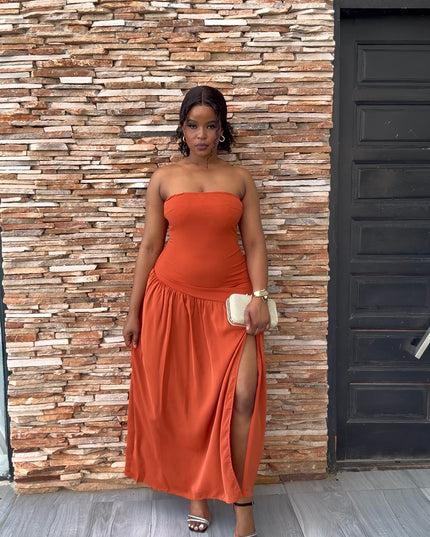 Sunset Spice Strapless Maxi