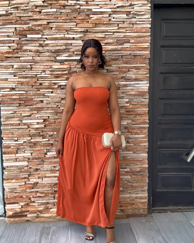 Sunset Spice Strapless Maxi