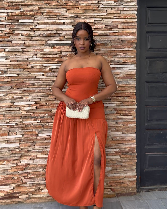 Sunset Spice Strapless Maxi