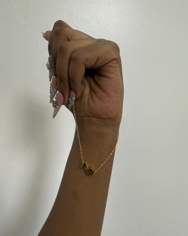 Golden Hammered Irregular Disc Charm Necklace