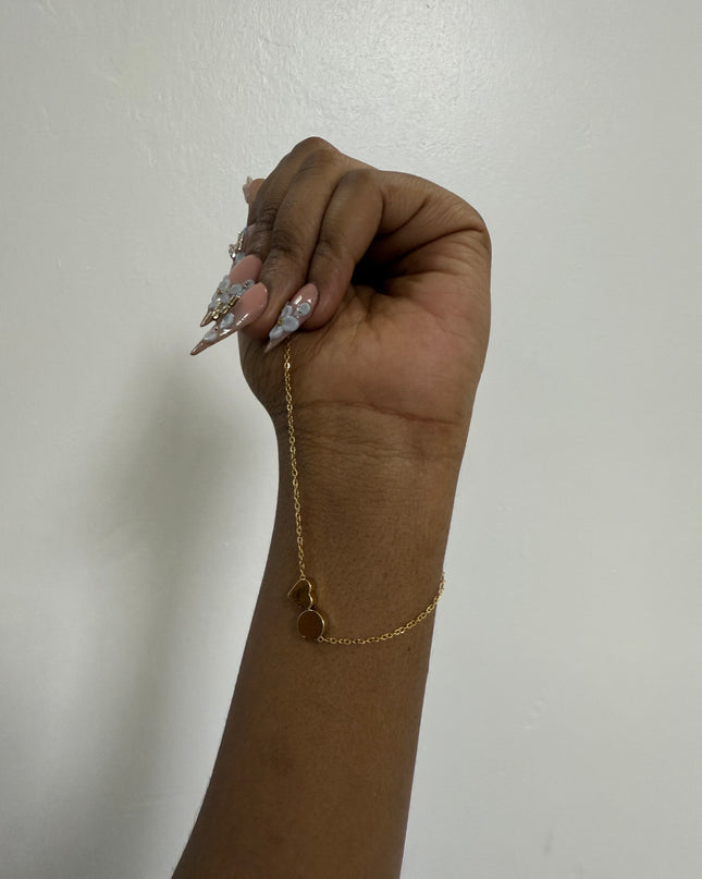 Golden Hammered Irregular Disc Charm Necklace